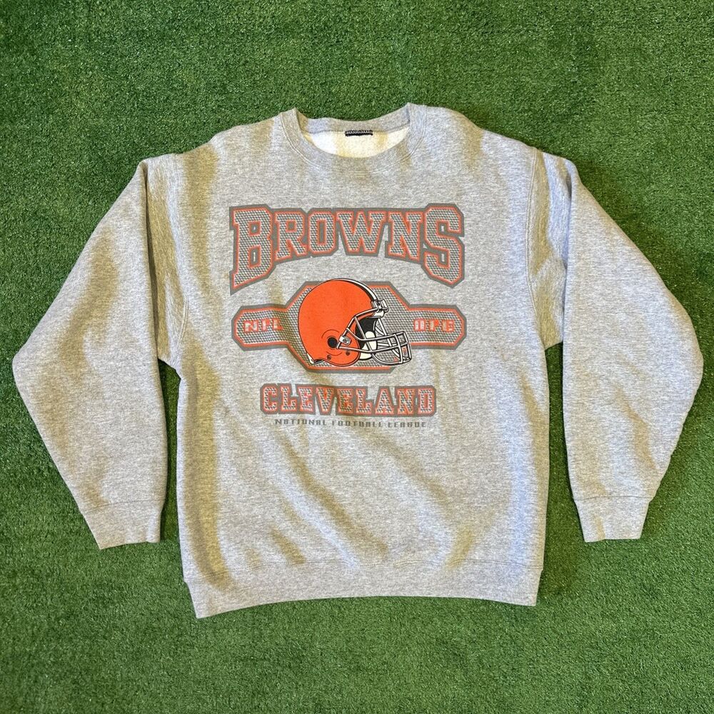 Vintage Pro Player Cleveland Browns Crewneck Sweatshirt Men’s Medium Gray Orange